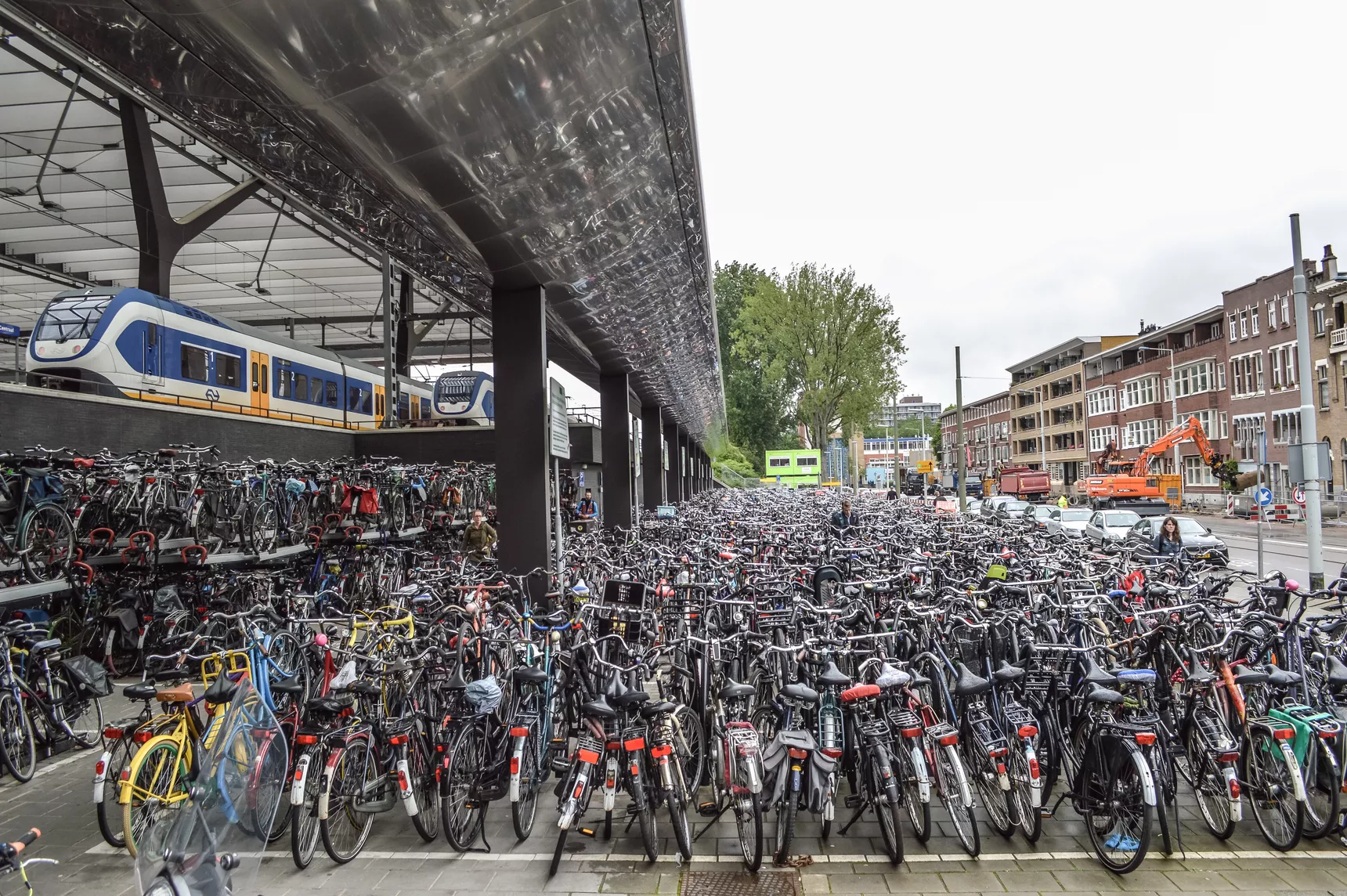Bikes parked at a Dutch train station